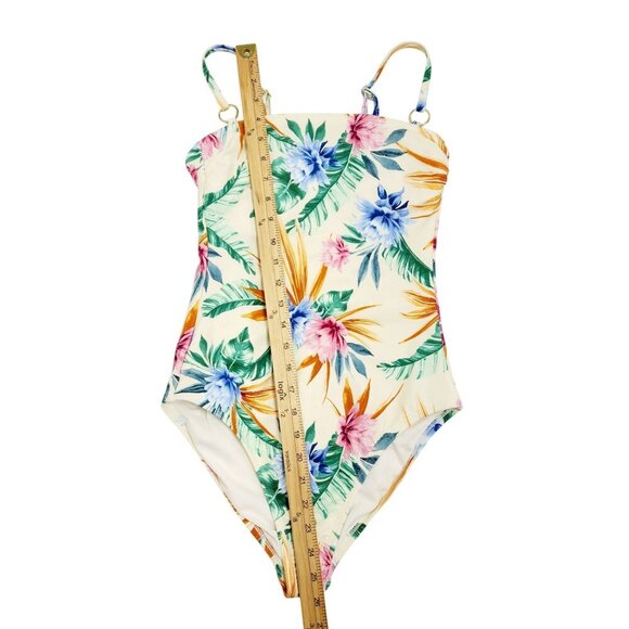 Tropical Floral One-Piece Swimsuit  Adjustable Straps By Shade  Shore Size S - Picture 6 of 10